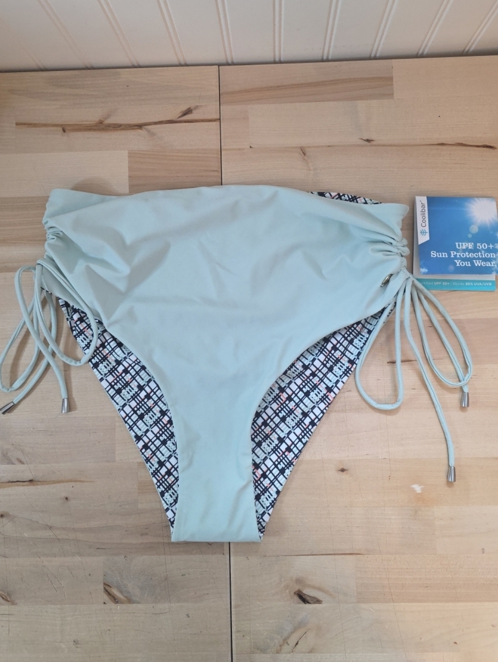 Coolibar Myrtle Reversible Swim Bottom Adjustable Ruche Sides Women Size L NWT